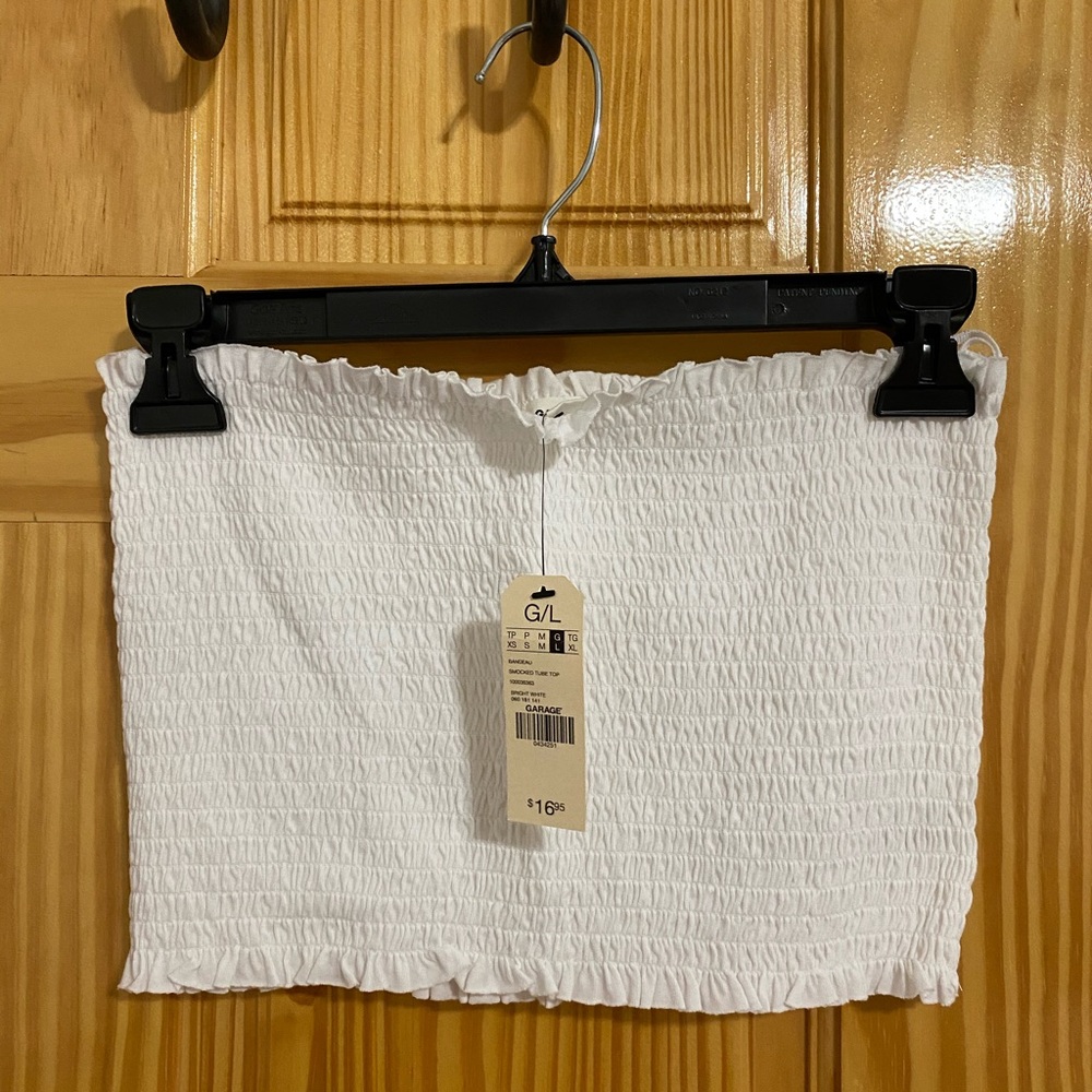Garage White Tube Top